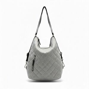 Mandarina Duck MD20 Balloon Padded Hobo Backpack Grey Convertible Italy